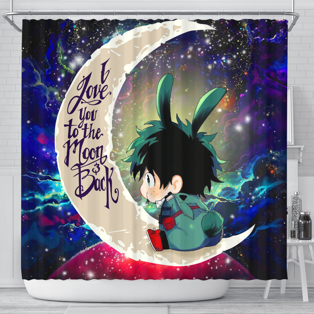 Deku My Hero Academia Anime Love You To The Moon Galaxy Shower Curtain Nearkii