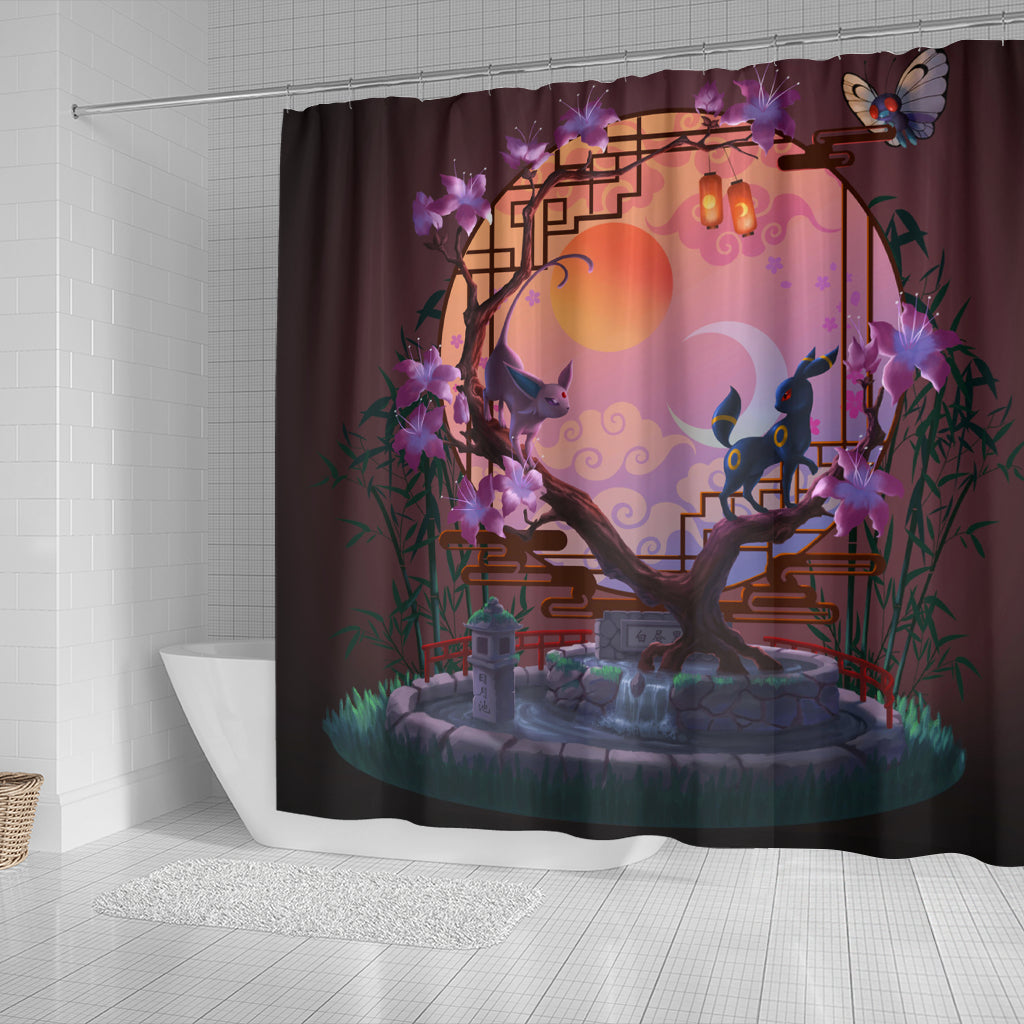 Umbreon Espeon Pokemon Shower Curtain Nearkii