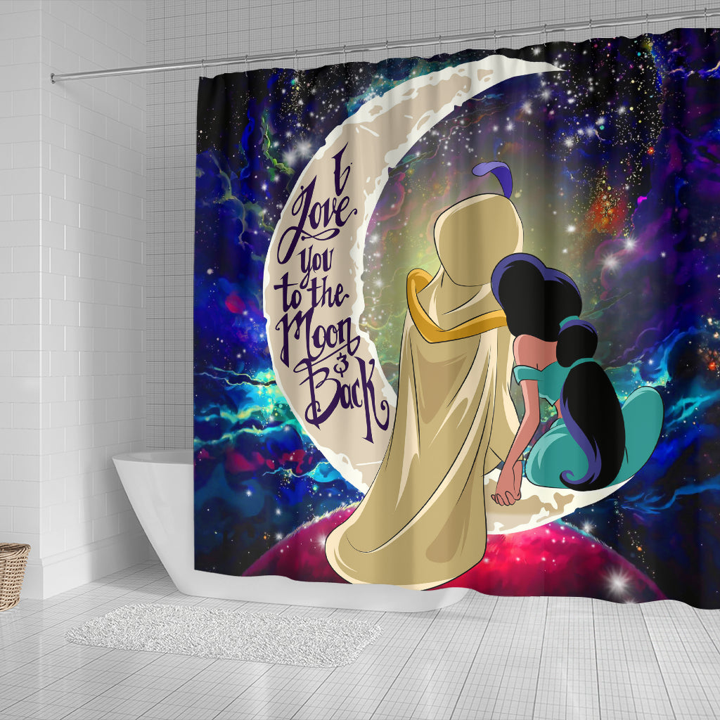 Aladdin Couple Love You To The Moon Galaxy Shower Curtain Nearkii