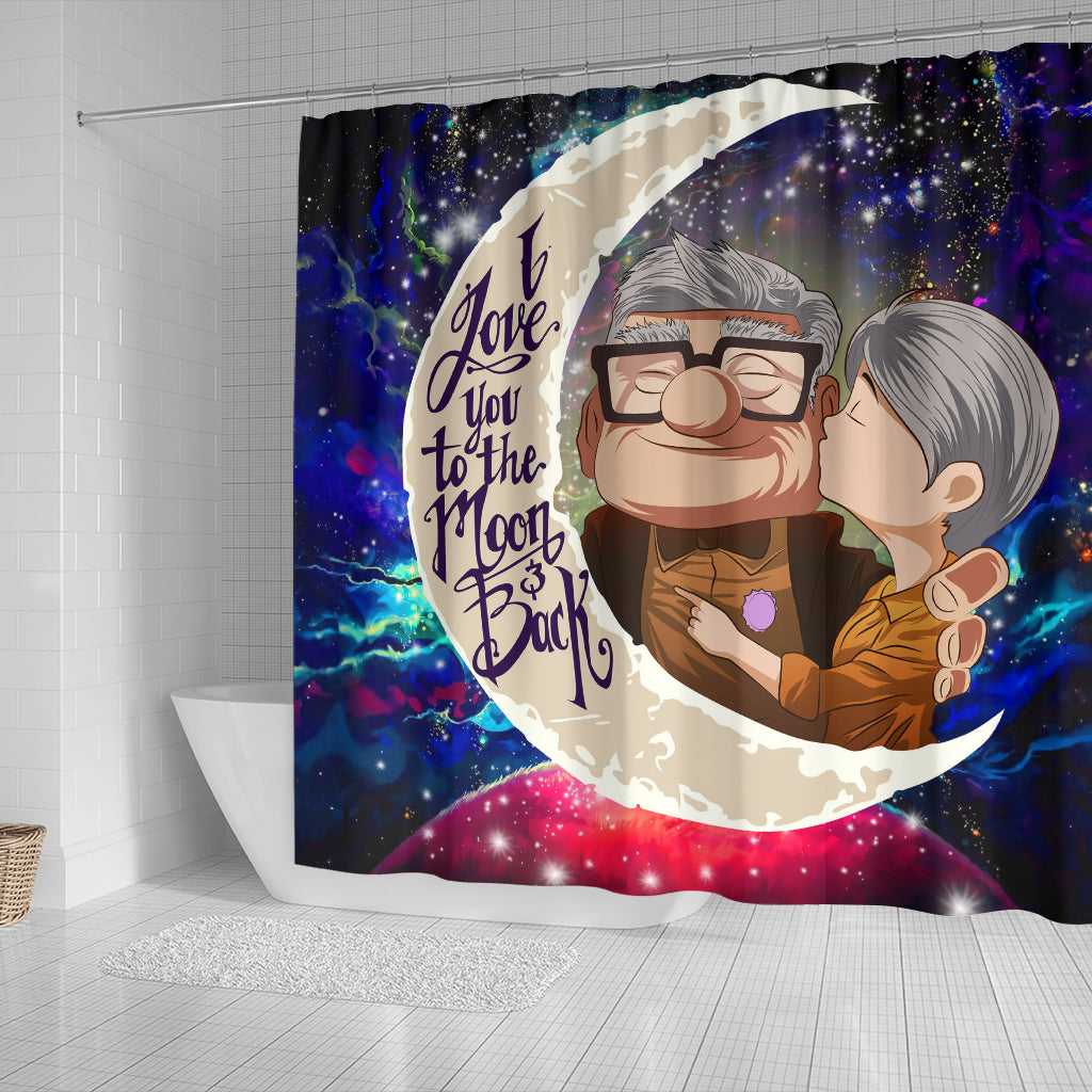 Up Couple Love You To The Moon Galaxy Shower Curtain Nearkii