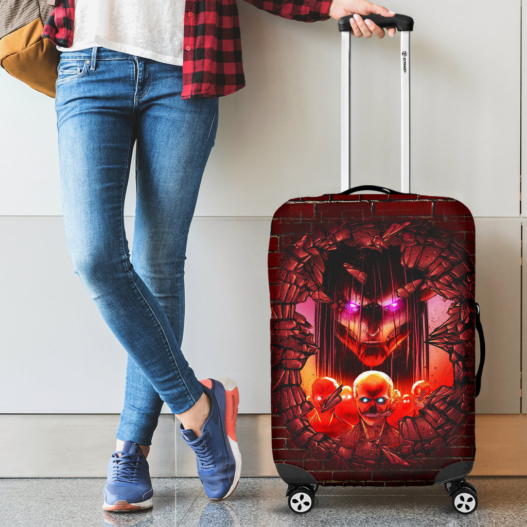 Eren Attack On Titans Founding Titan Break Wall Anime Luggage Cover Suitcase Protector Nearkii