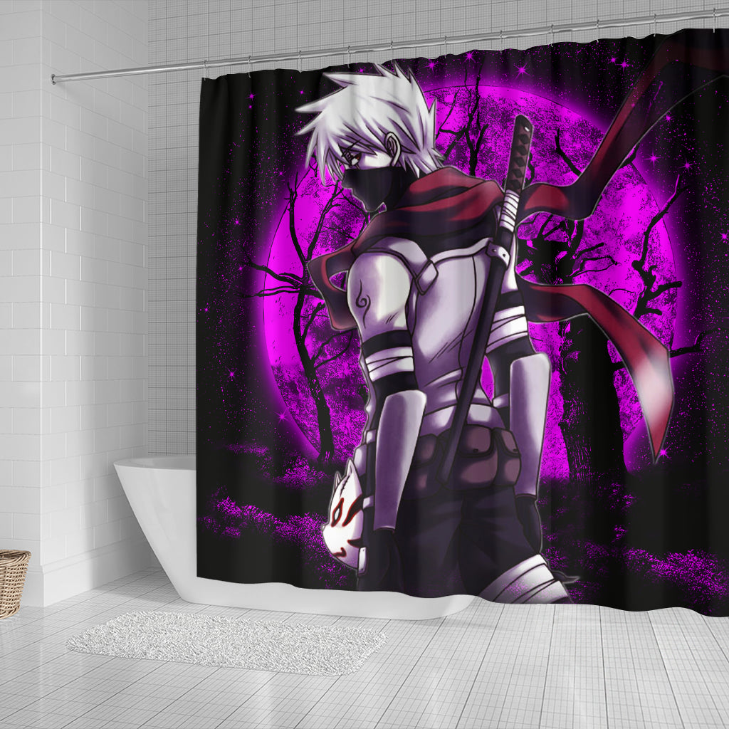 Kakashi Anbu Anime Moonlight Shower Curtain Nearkii