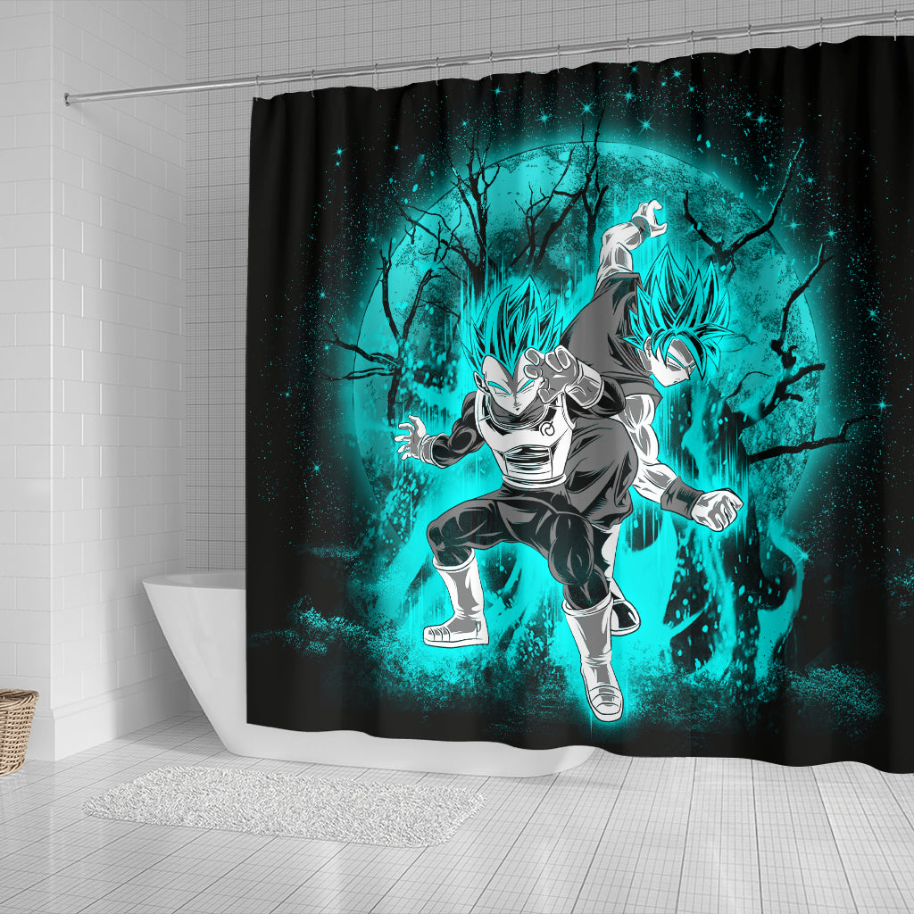 Goku Vegeta Anime Moonlight Shower Curtain Nearkii