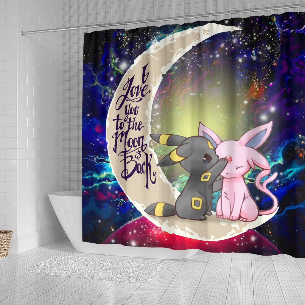 Pokemon Couple Espeon Umbreon Love You To The Moon Galaxy Shower Curtain Nearkii