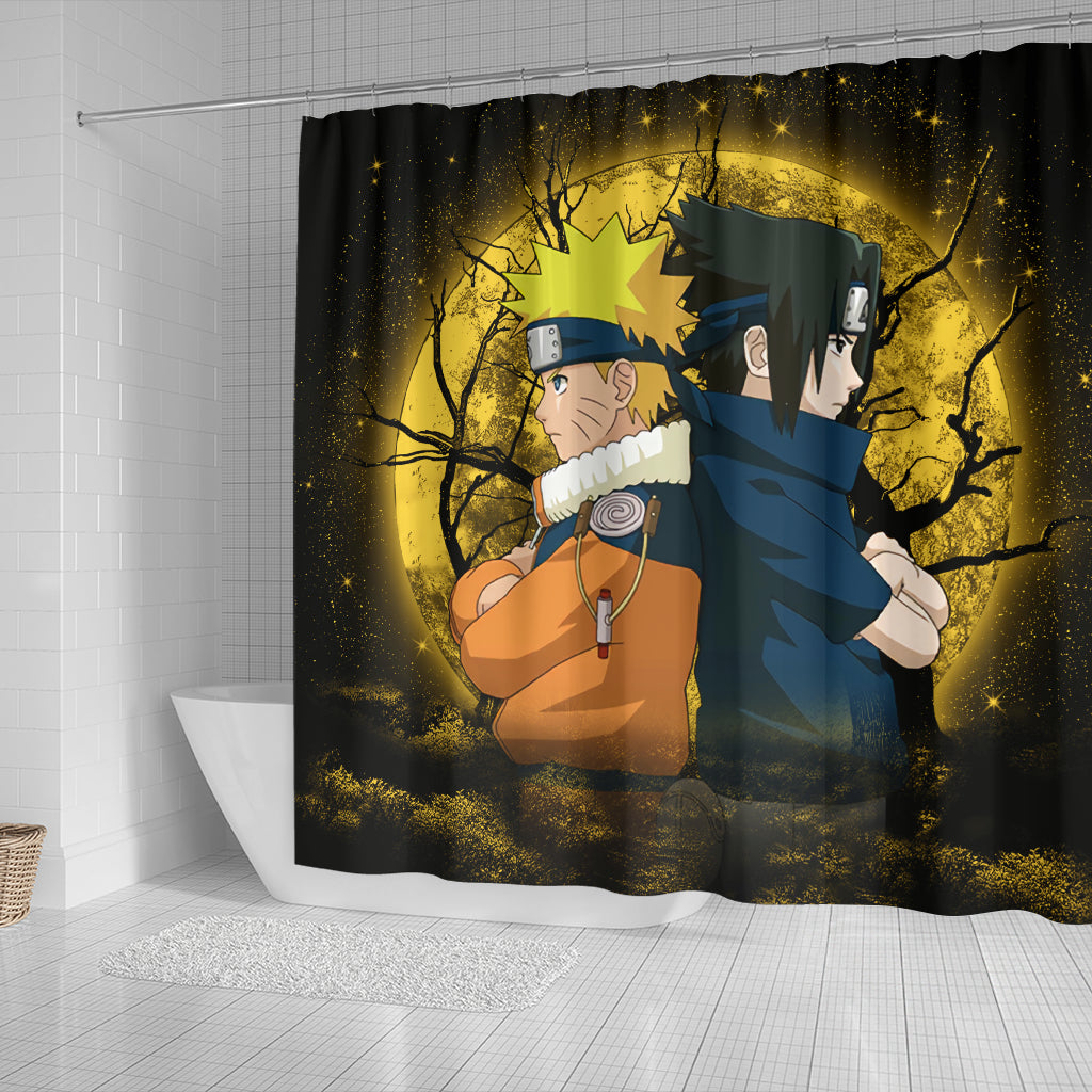 Naruto Sasuke Anime Moonlight Shower Curtain Nearkii