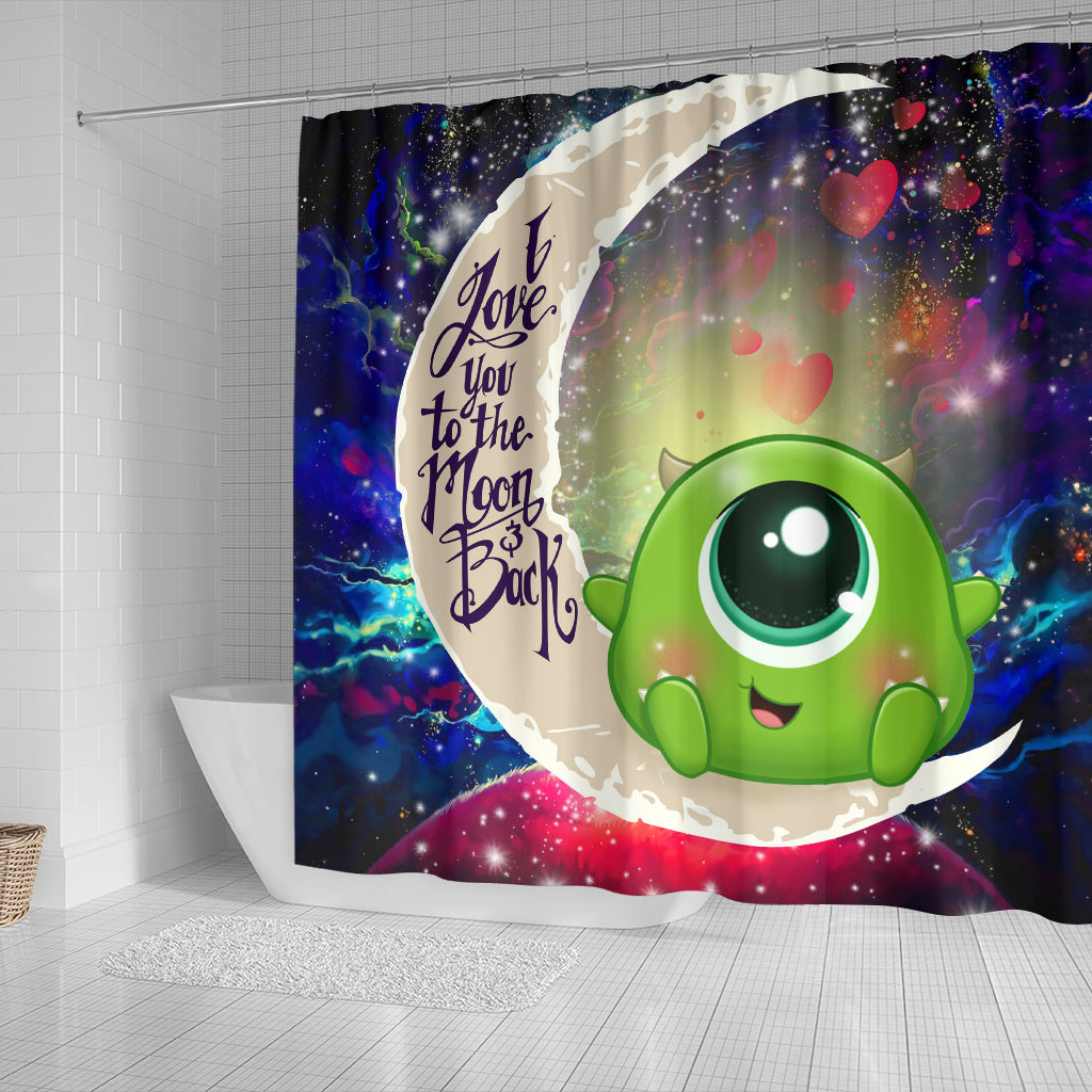 Cute Mike Monster Inc Love You To The Moon Galaxy Shower Curtain Nearkii