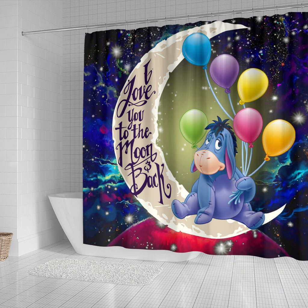 Eeyore Winnie The Pooh Love You To The Moon Galaxy Shower Curtain Nearkii