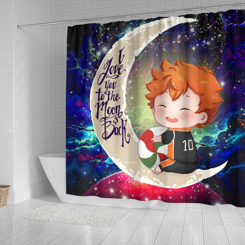 Cute Hinata Haikyuu Love You To The Moon Galaxy Shower Curtain Nearkii