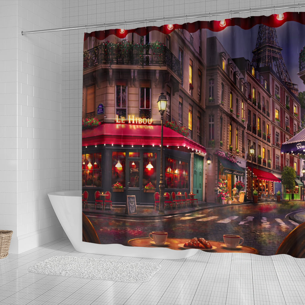 Paris Cafe Shower Curtain Nearkii