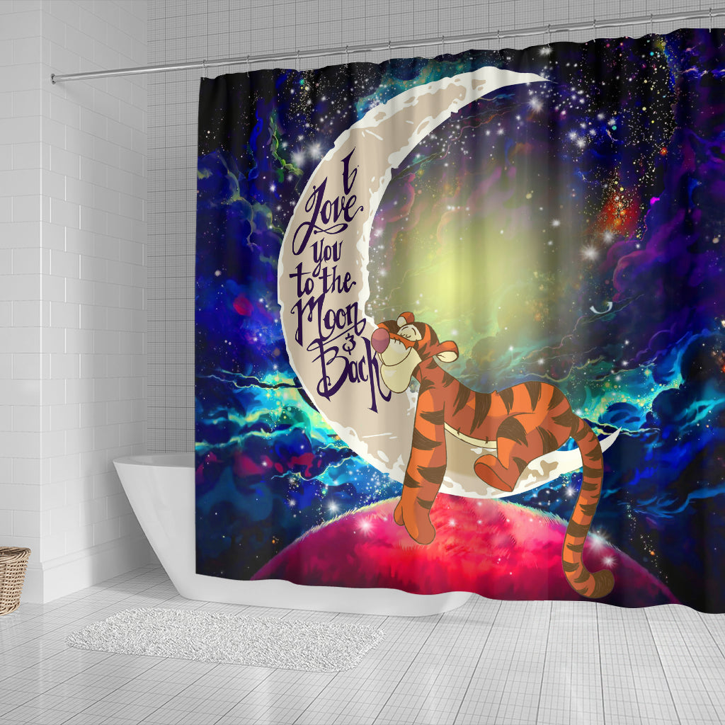 Tiger Winnie The Pooh Love You To The Moon Galaxy Shower Curtain Nearkii