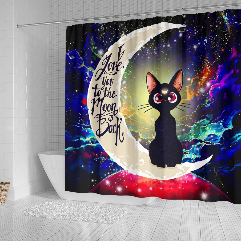 Sailor Moon Cat Love You To The Moon Galaxy Shower Curtain Nearkii