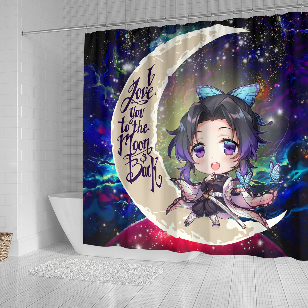 Shinobu Demon Slayer Love You To The Moon Galaxy Shower Curtain Nearkii