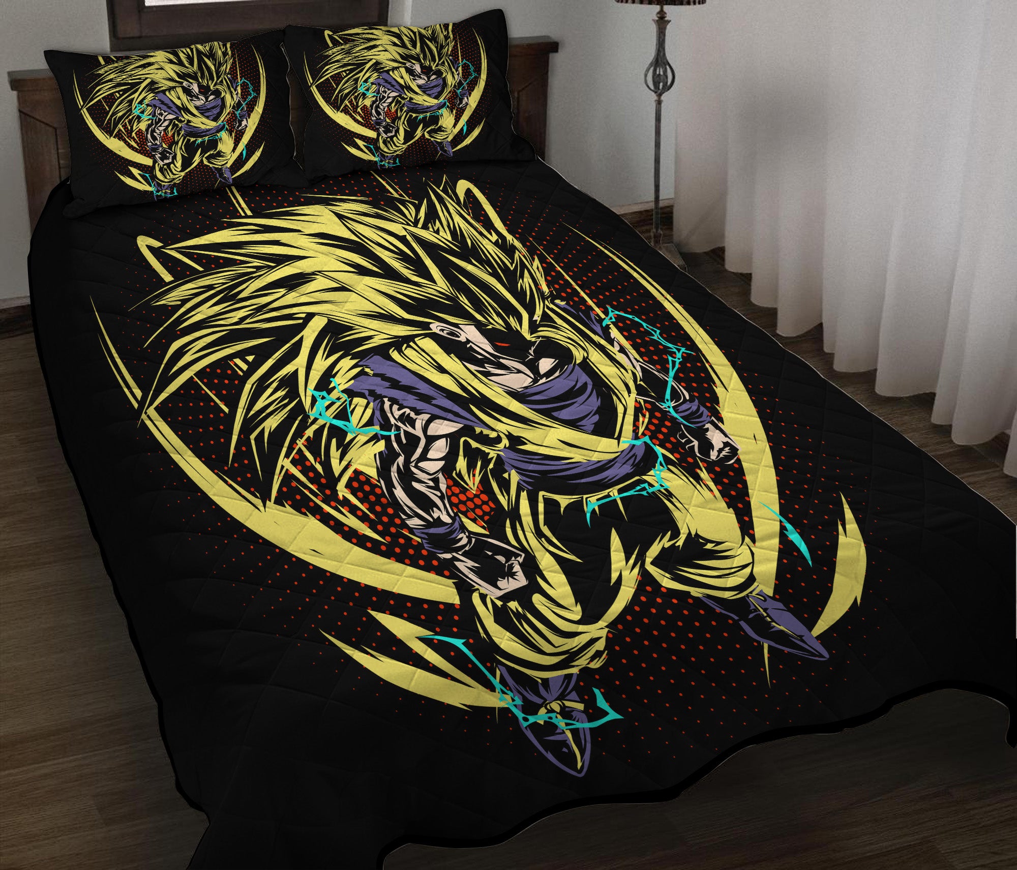 Goku SSJ3 Dragon Ball Anime Quilt Bed Sets Nearkii
