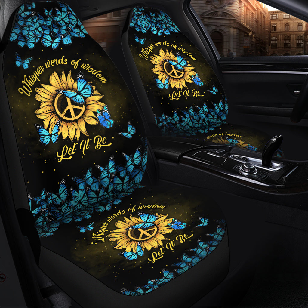 Let It Be Hippie Butterfly Blue Premium Custom Car Seat Covers Decor Protectors Nearkii