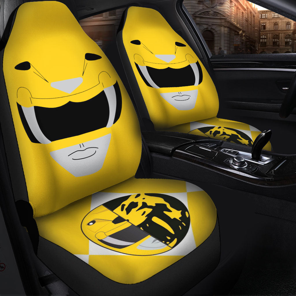 Mighty Morphin Power Rangers Yellow Premium Custom Car Seat Covers Decor Protectors Nearkii
