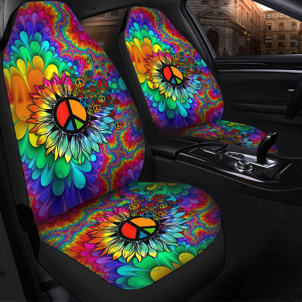 Colorful Mandala Flower Premium Custom Car Seat Covers Decor Protectors