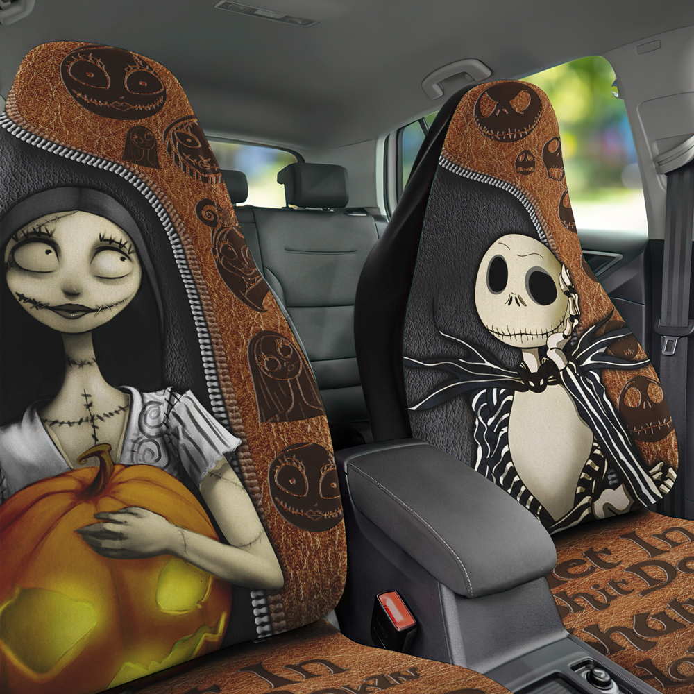 Jack And Sally Nightmare Before Christmas Get In Sit Down Shut Up Hold on Premium Custom Car Seat Covers Decor Protectors Nearkii