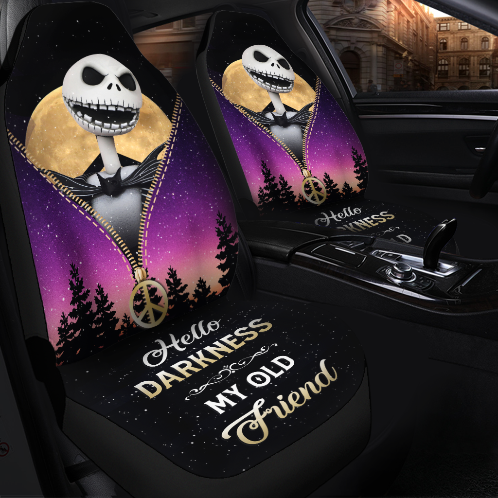 Jack Nightmare Christmas Darkness My Old Friend Hippie Moon Zipper Premium Custom Car Seat Covers Decor Protectors Nearkii