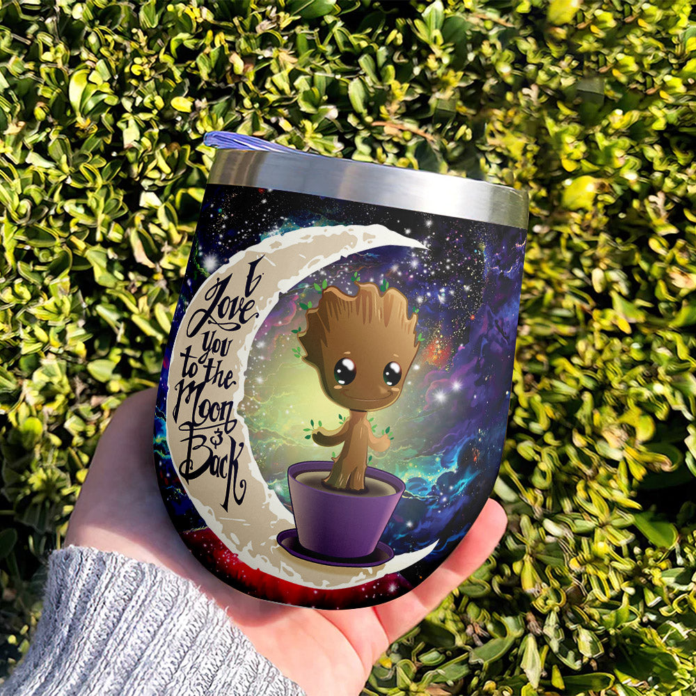 Baby Groot Love You To Moon And Back Premium Wine Tumbler Nearkii