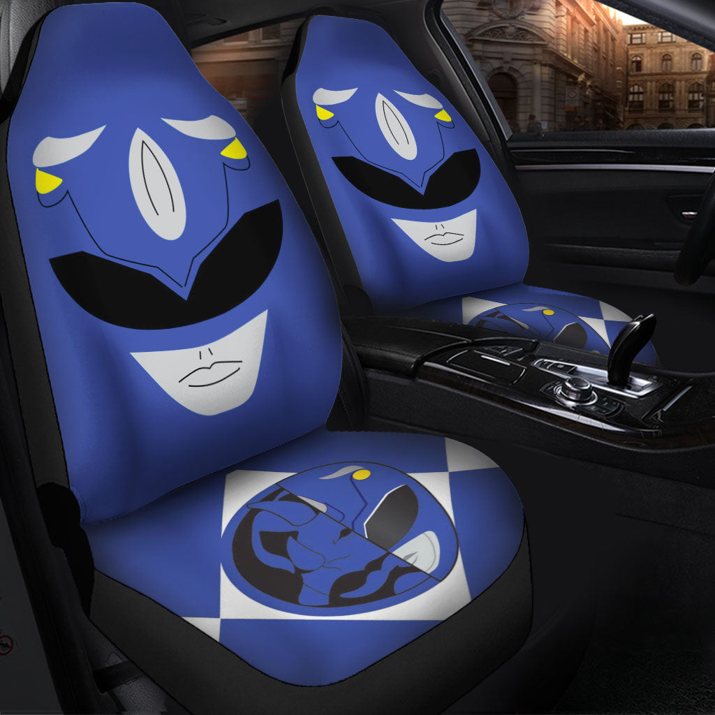 Mighty Morphin Power Rangers Blue Premium Custom Car Seat Covers Decor Protectors Nearkii