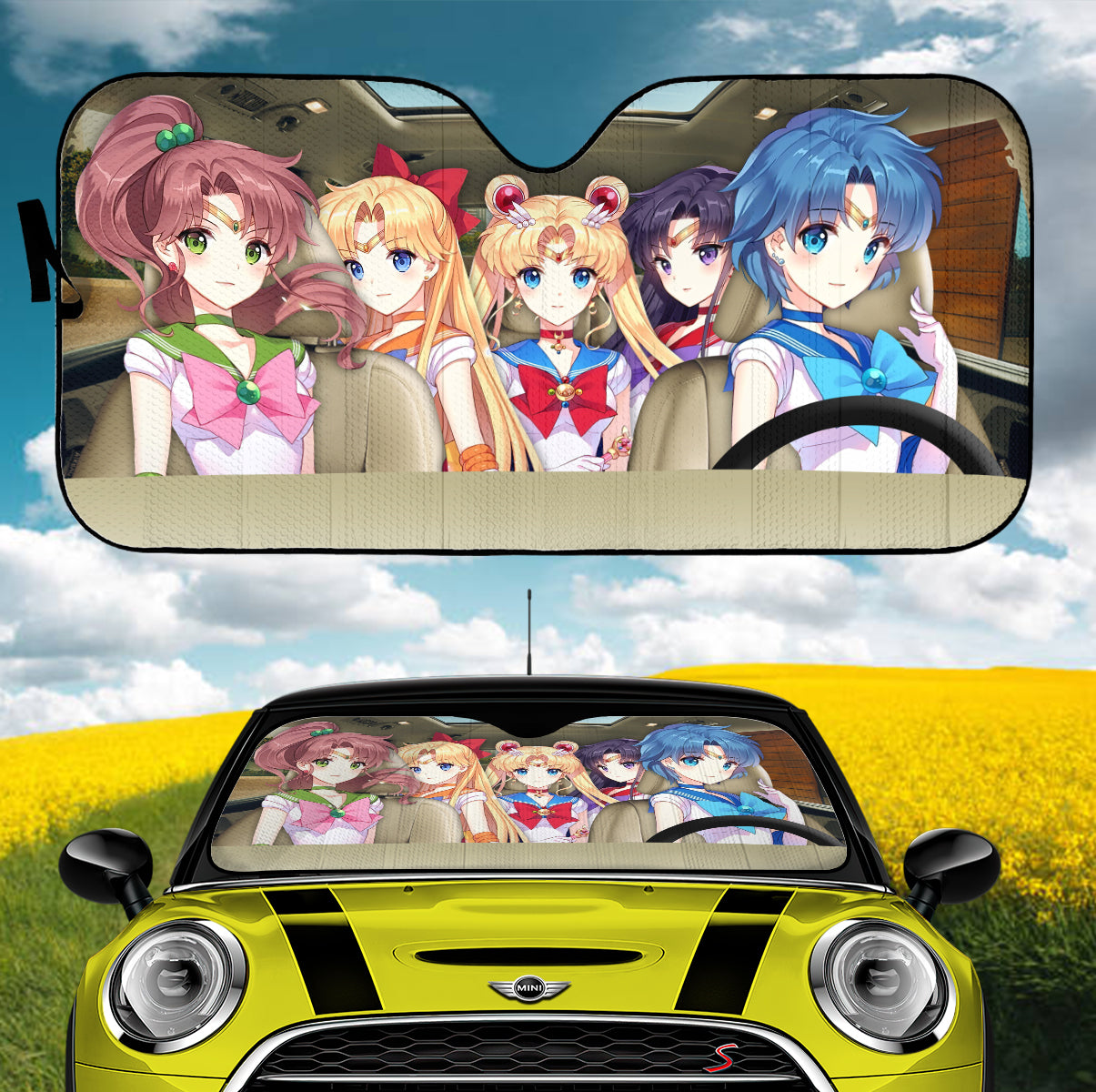 Ami Kino Rei Usagi And Minako Sailor Moon Anime Car Auto Sunshades Nearkii