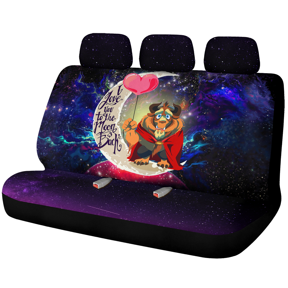 Beauty And The Beast Love You To The Moon Galaxy Back Premium Custom Car Back Seat Covers Decor Protectors Nearkii