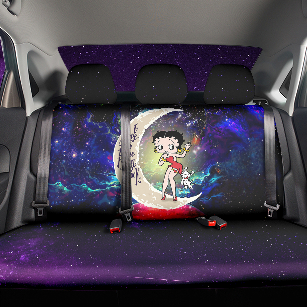 Betty Boop Love You To The Moon Galaxy Back Premium Custom Car Back Seat Covers Decor Protectors Nearkii