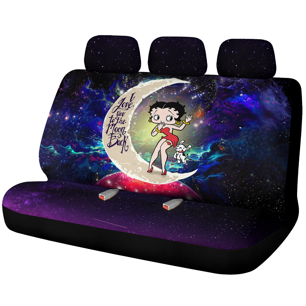 Betty Boop Love You To The Moon Galaxy Back Premium Custom Car Back Seat Covers Decor Protectors Nearkii