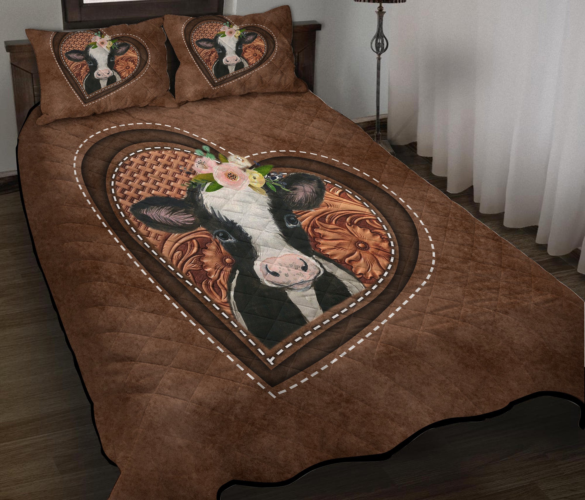 Cow Heart Flower Farm Quilt Bed Sets Nearkii