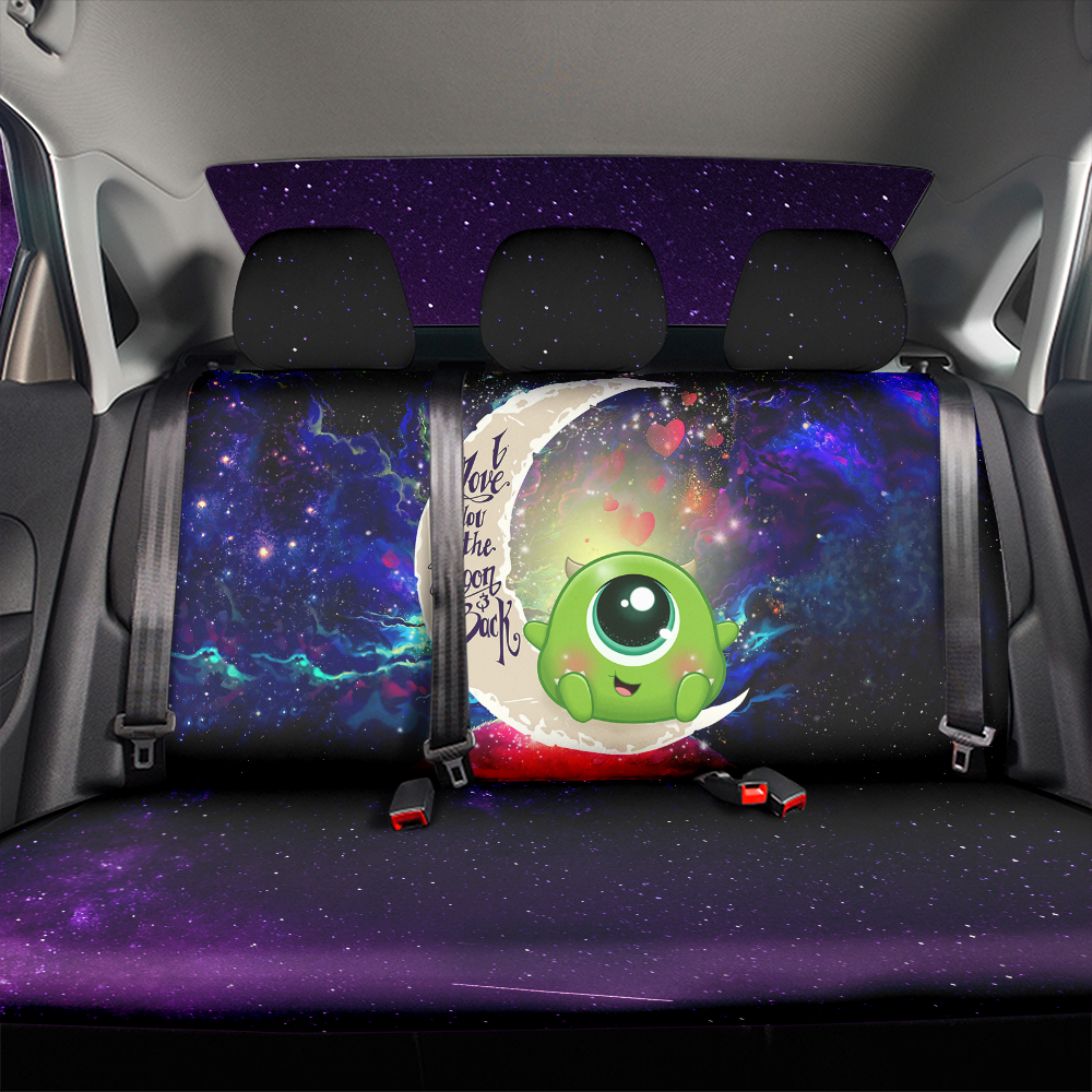 Cute Mike Monster Inc Love You To The Moon Galaxy Back Premium Custom Car Back Seat Covers Decor Protectors Nearkii