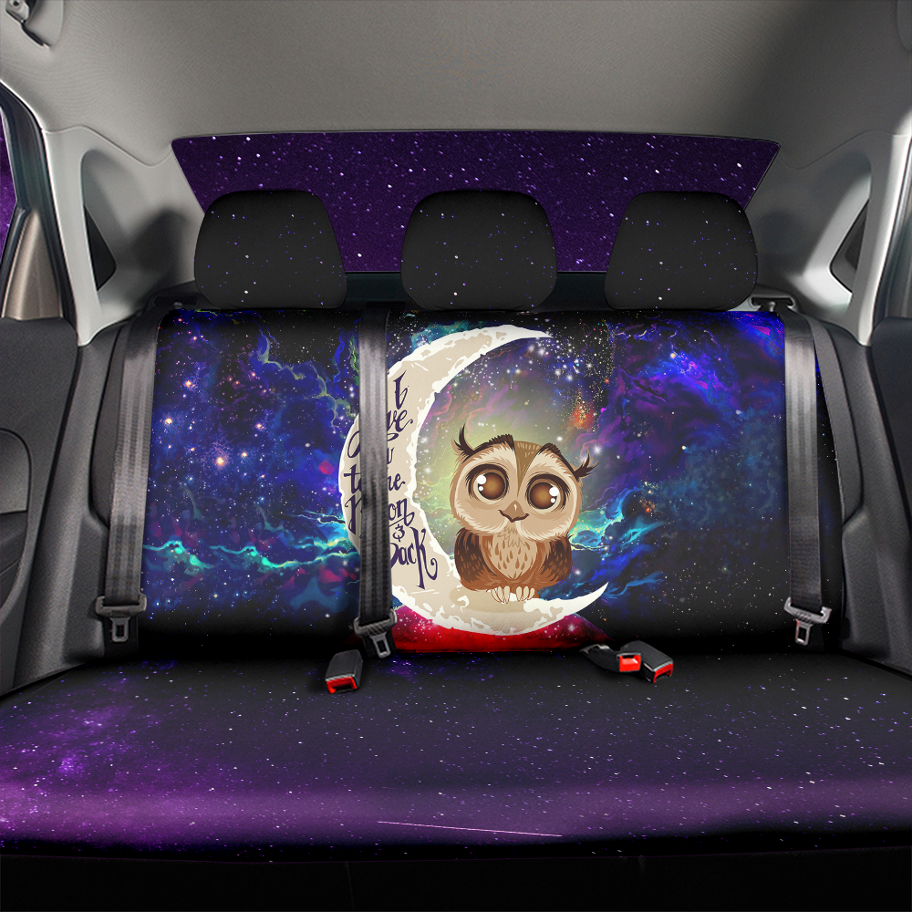 Cute Owl Love You To The Moon Galaxy Back Premium Custom Car Back Seat Covers Decor Protectors Nearkii