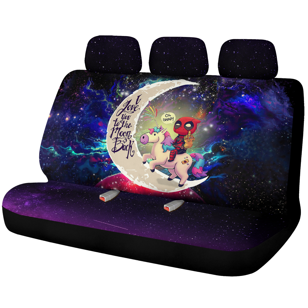 Deadpool Unicorn Love You To The Moon Galaxy Back Premium Custom Car Back Seat Covers Decor Protectors Nearkii
