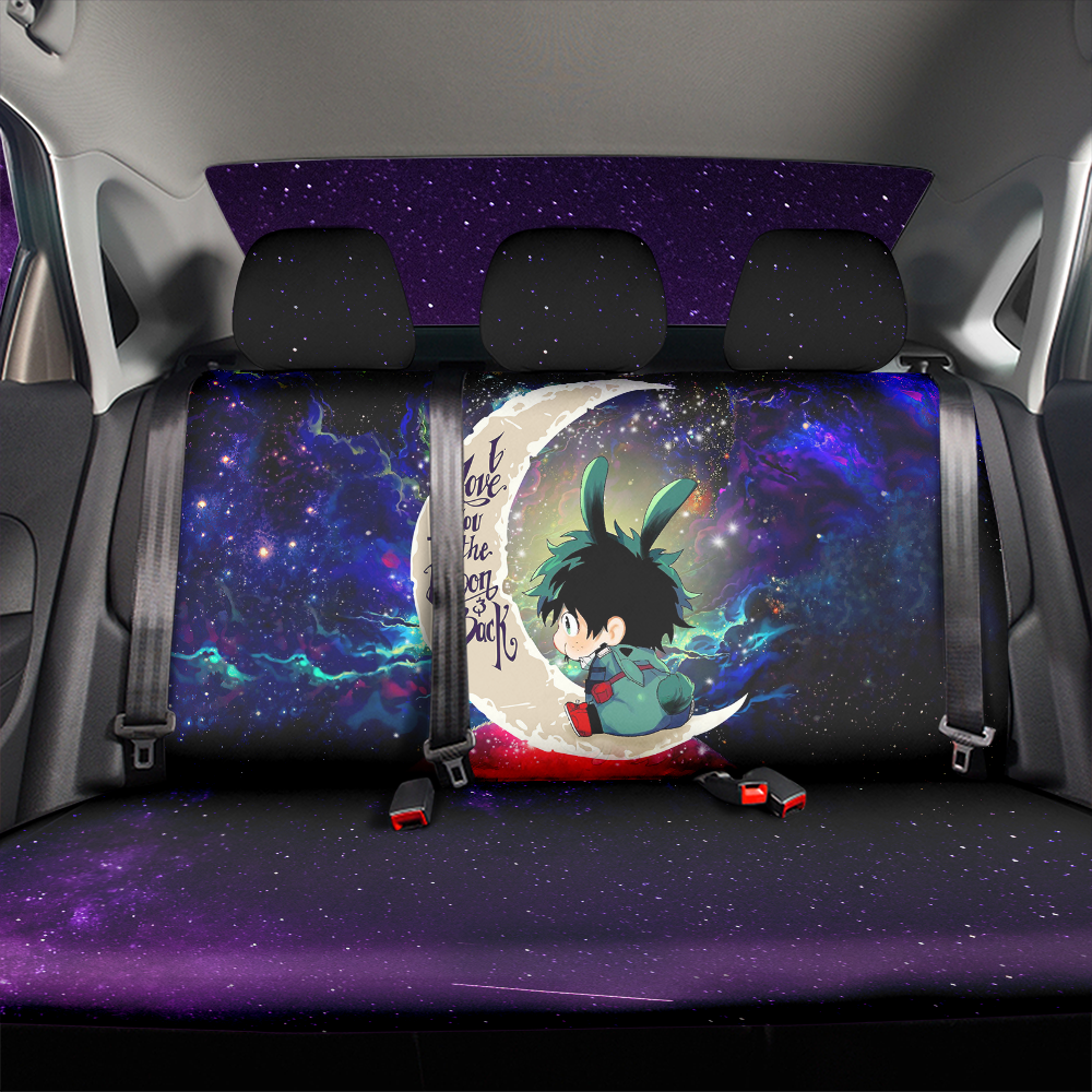 Deku My Hero Academia Anime Love You To The Moon Galaxy Back Premium Custom Car Back Seat Covers Decor Protectors Nearkii