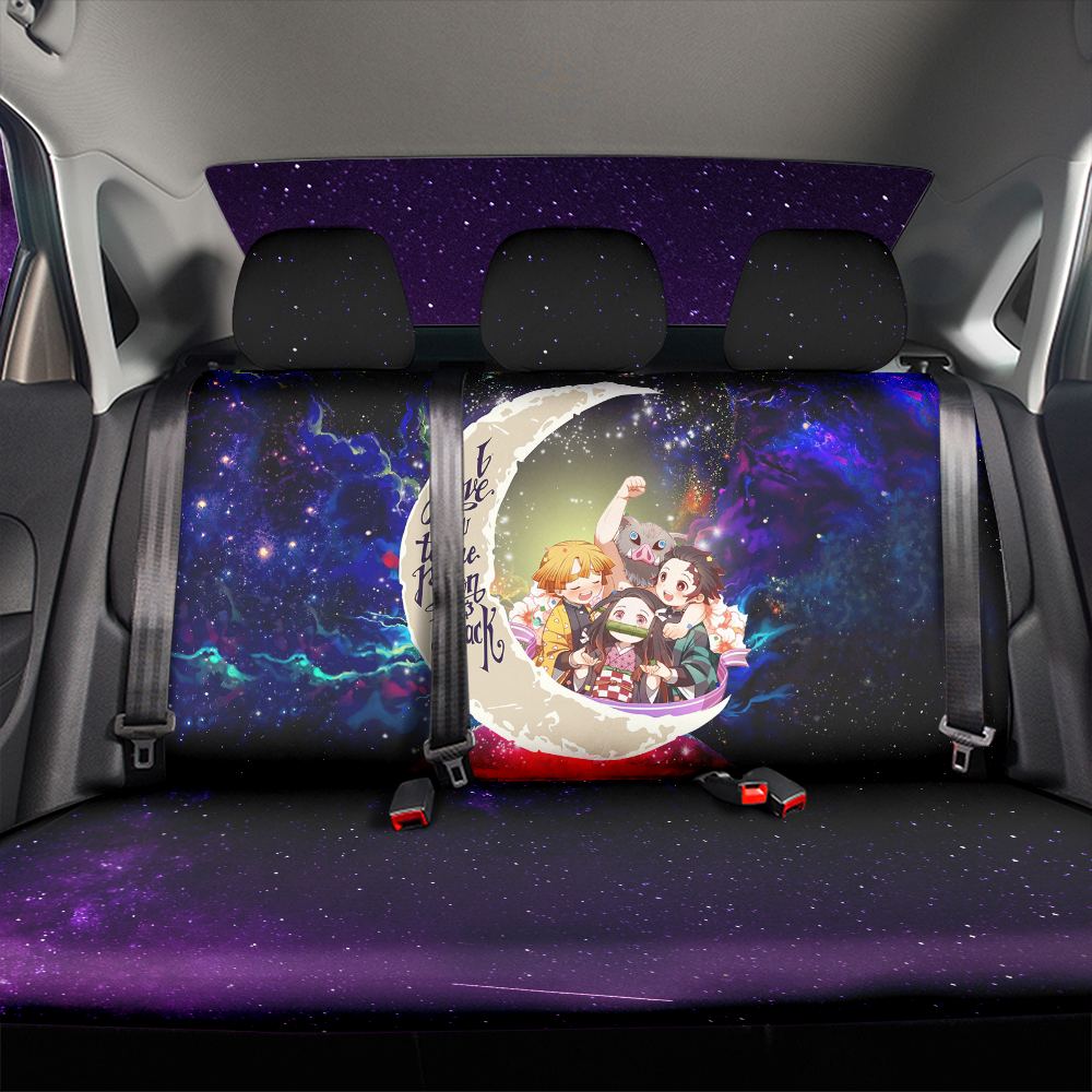 Demond Slayer Team Love You To The Moon Galaxy Back Premium Custom Car Back Seat Covers Decor Protectors Nearkii