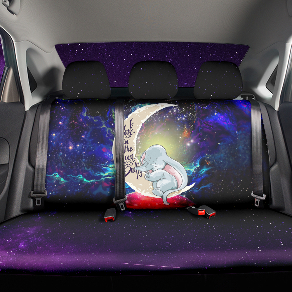 Dumbo Elephant Love You To The Moon Galaxy Back Premium Custom Car Back Seat Covers Decor Protectors Nearkii