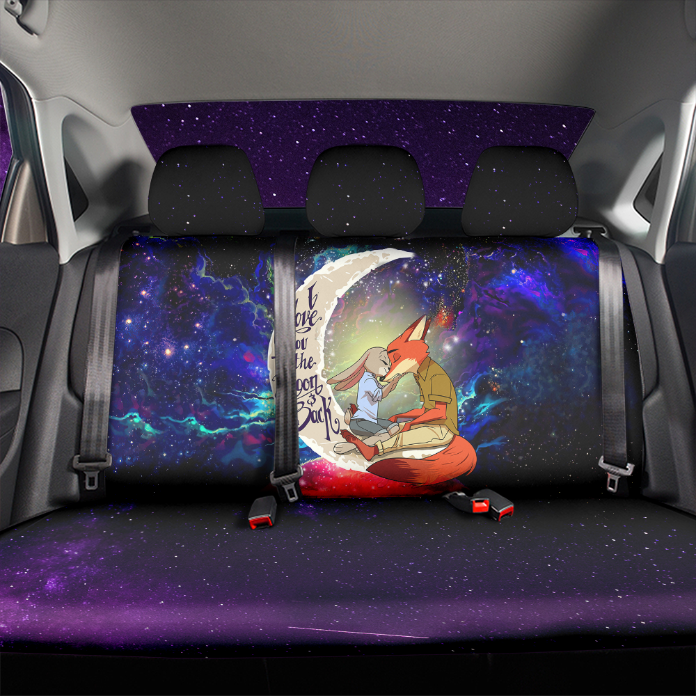 Fox Couple Love You To The Moon Galaxy Back Premium Custom Car Back Seat Covers Decor Protectors Nearkii