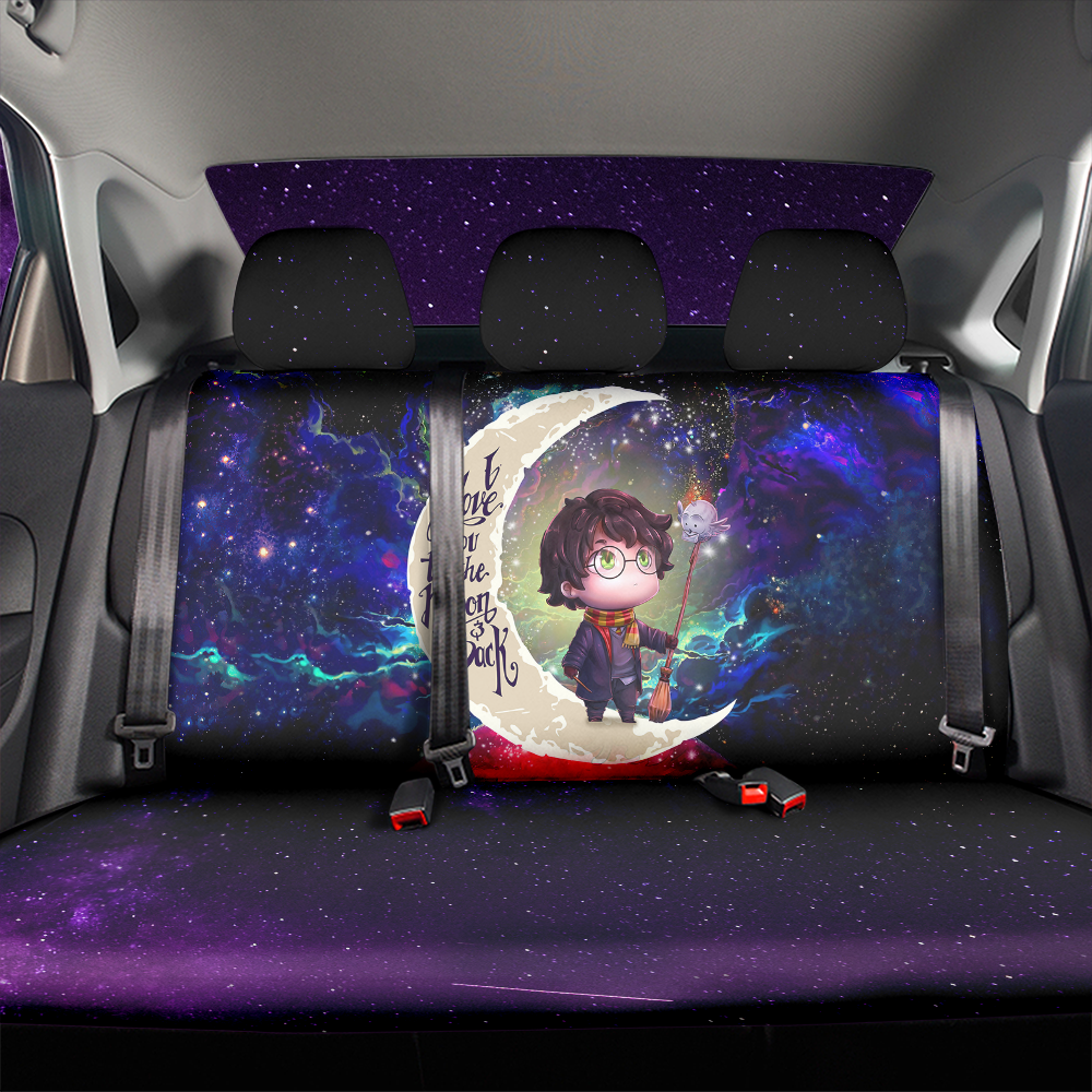 Harry Potter Chibi Love You To The Moon Galaxy Back Premium Custom Car Back Seat Covers Decor Protectors Nearkii