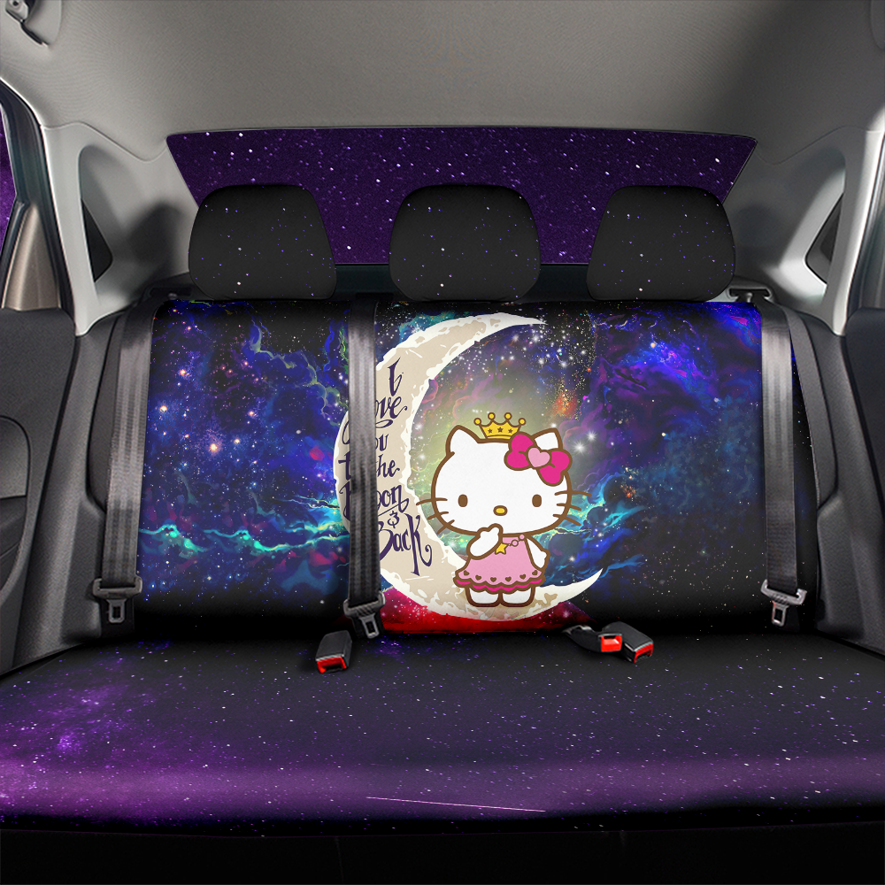 Hello Kitty Love You To The Moon Galaxy Back Premium Custom Car Back Seat Covers Decor Protectors Nearkii