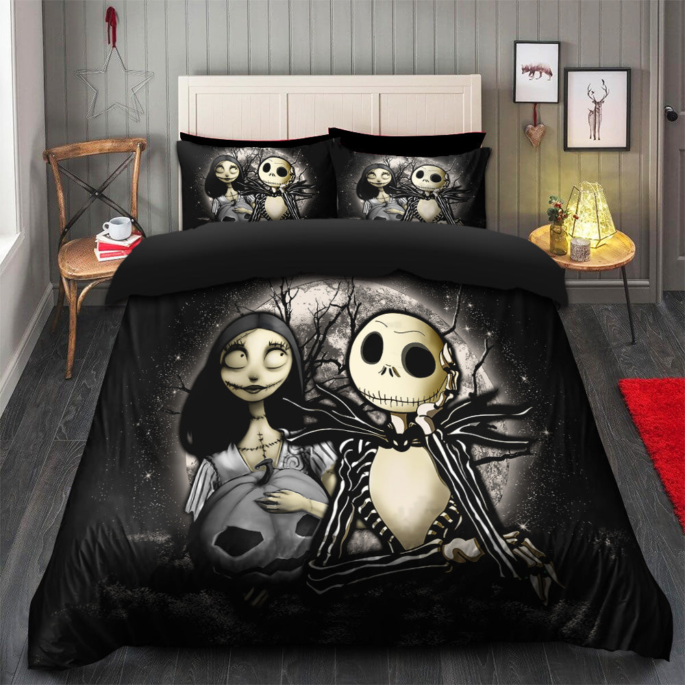 Jack And Sally Nightmare Before Christmas Moonlight Bedding Set Duvet Cover And 2 Pillowcases Nearkii