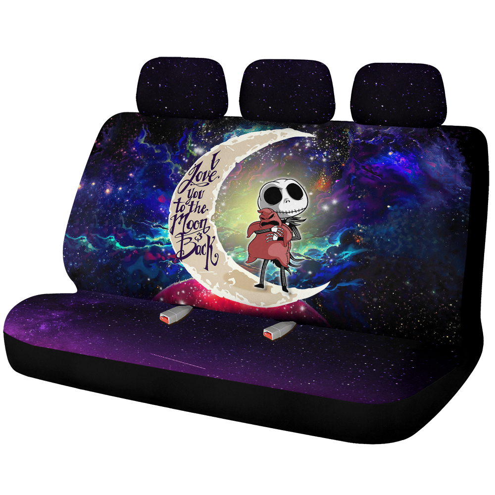 Jack Skellington Nightmare Before Christmas Love You To The Moon Galaxy Back Premium Custom Car Back Seat Covers Decor Protectors Nearkii