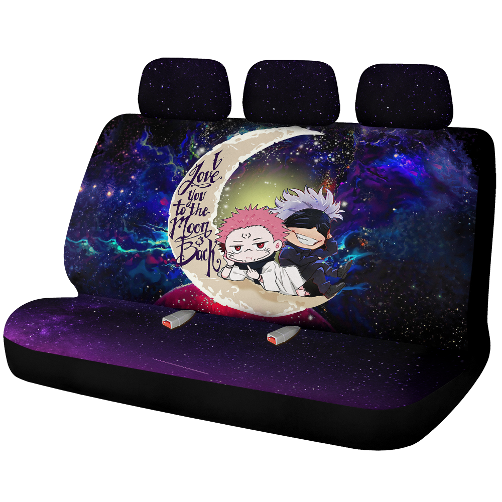 Jujutsu Kaisen Gojo Sakuna Chibi Anime Love You To The Moon Galaxy Back Premium Custom Car Back Seat Covers Decor Protectors Nearkii