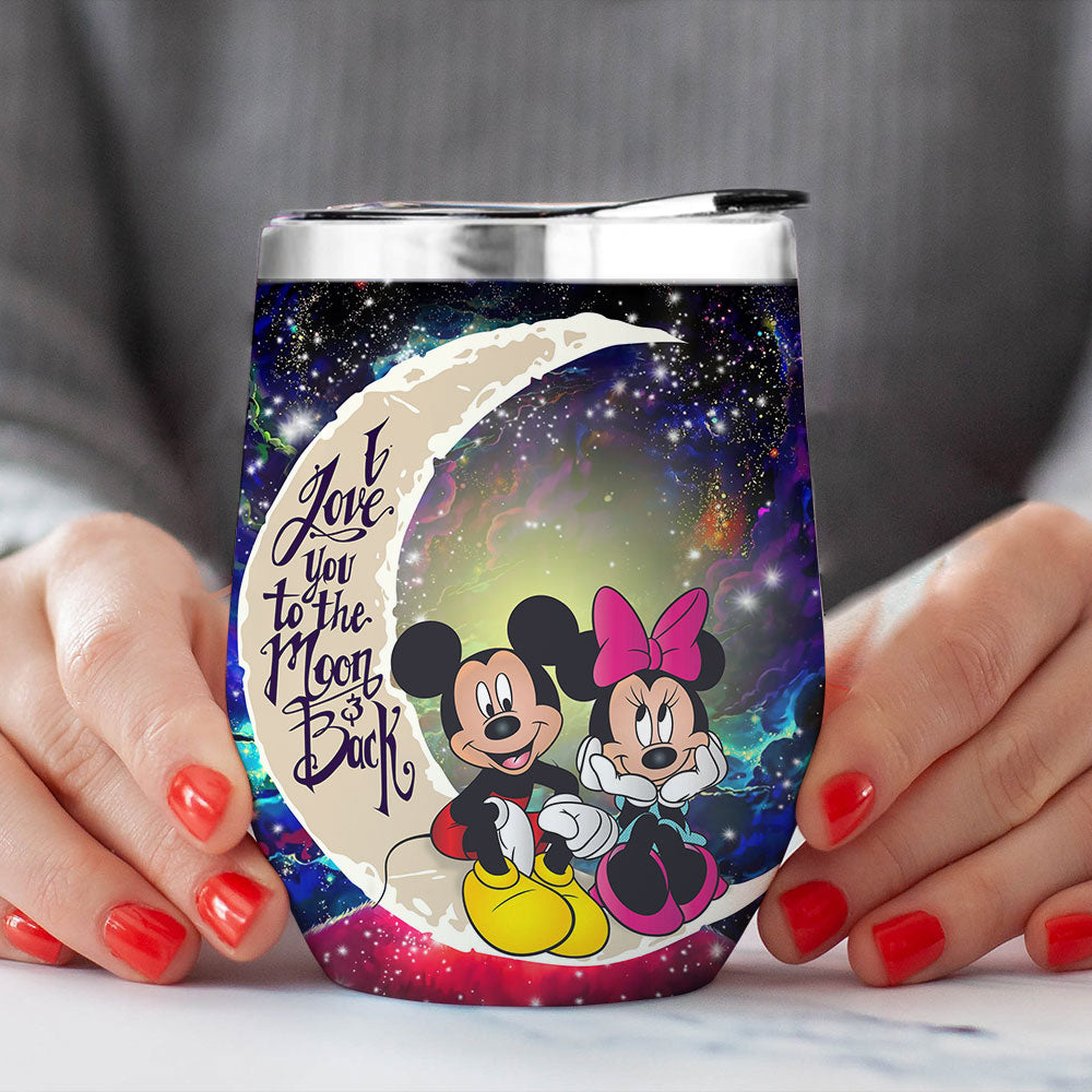 Mouse Couple Love You To Moon And Back Premium Wine Tumbler Nearkii