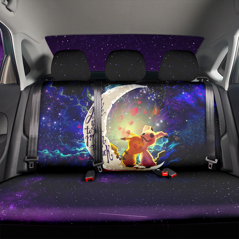 Pikachu Horror Love You To The Moon Galaxy Back Premium Custom Car Back Seat Covers Decor Protectors Nearkii