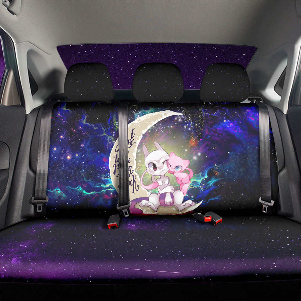 Pokemon Couple Mew Mewtwo Love You To The Moon Galaxy Back Premium Custom Car Back Seat Covers Decor Protectors Nearkii