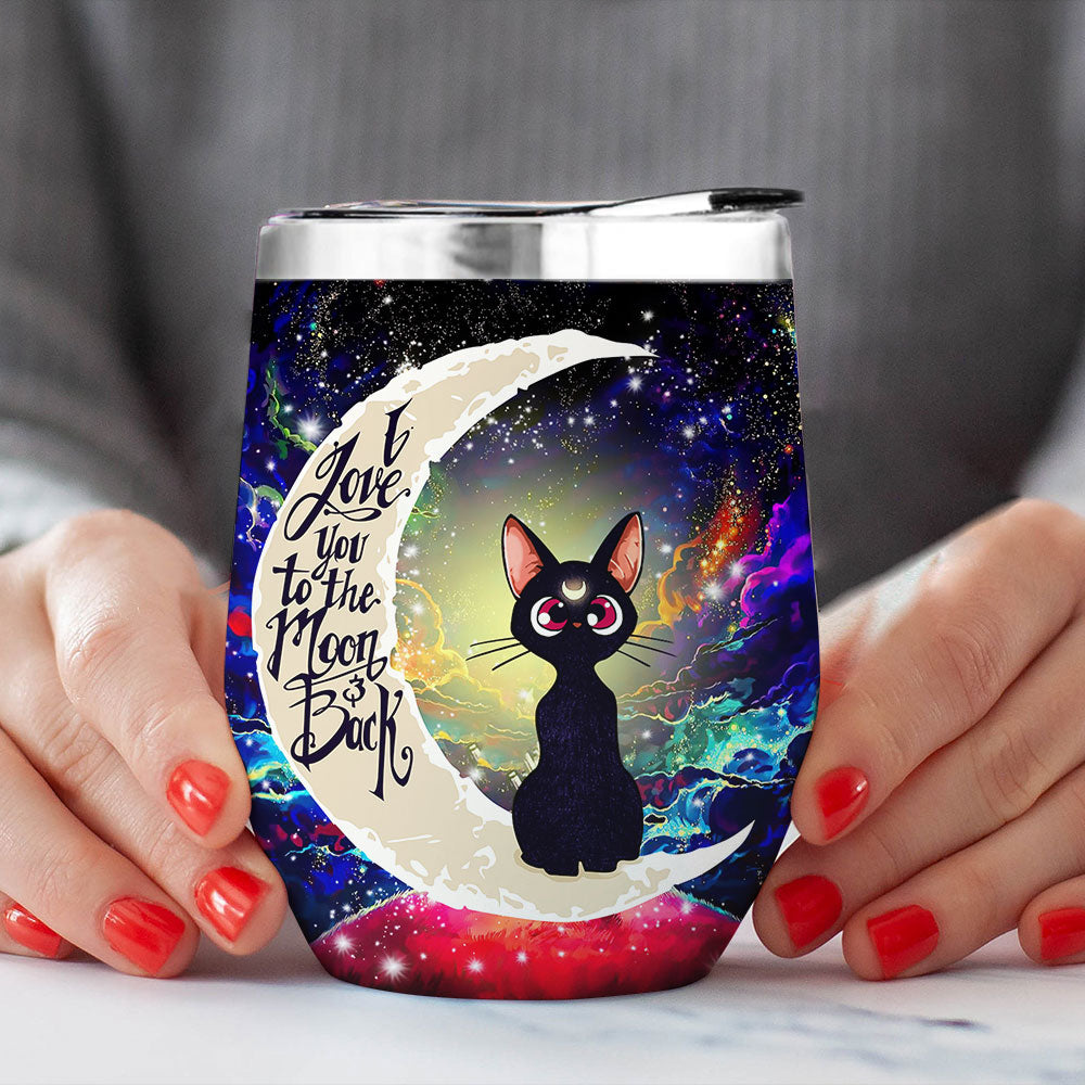 Cat Ghibli Jji Anime Love You To Moon And Back Premium Wine Tumbler Nearkii