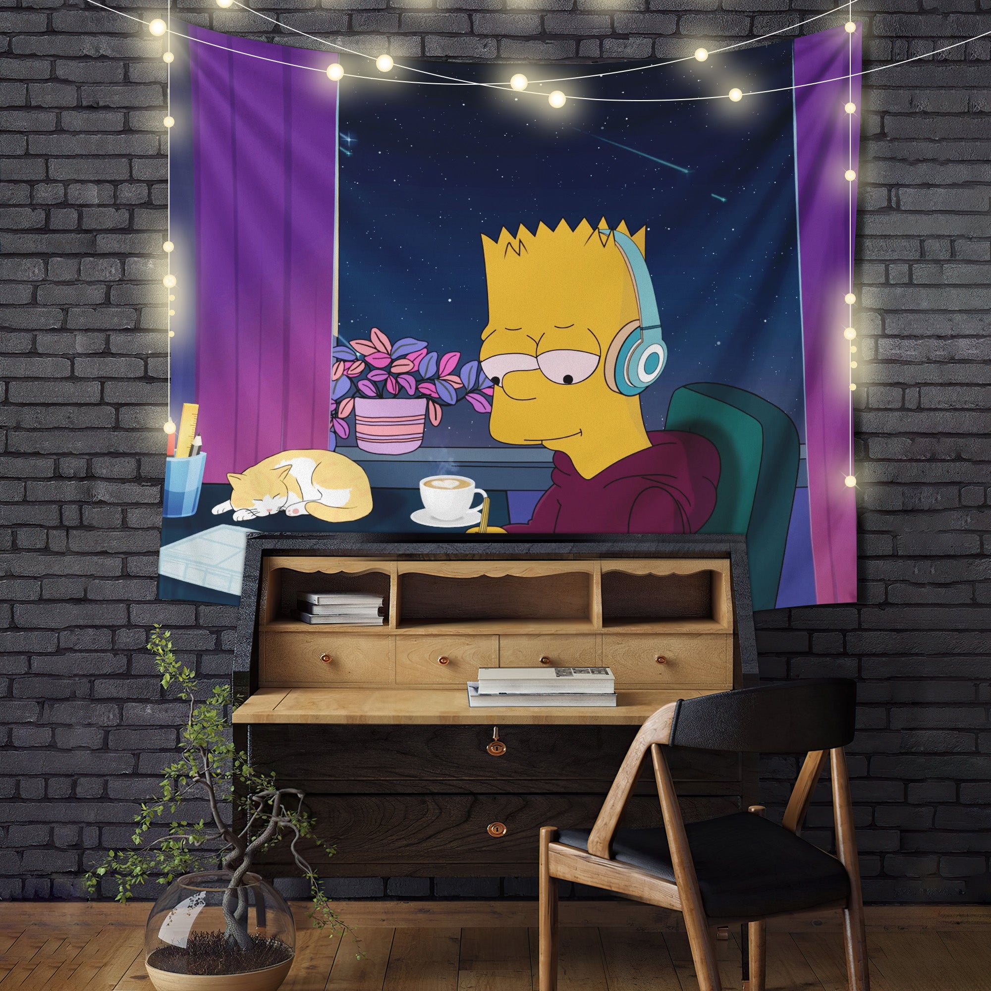 Simpsons Study Chill Tapestry Room Decor