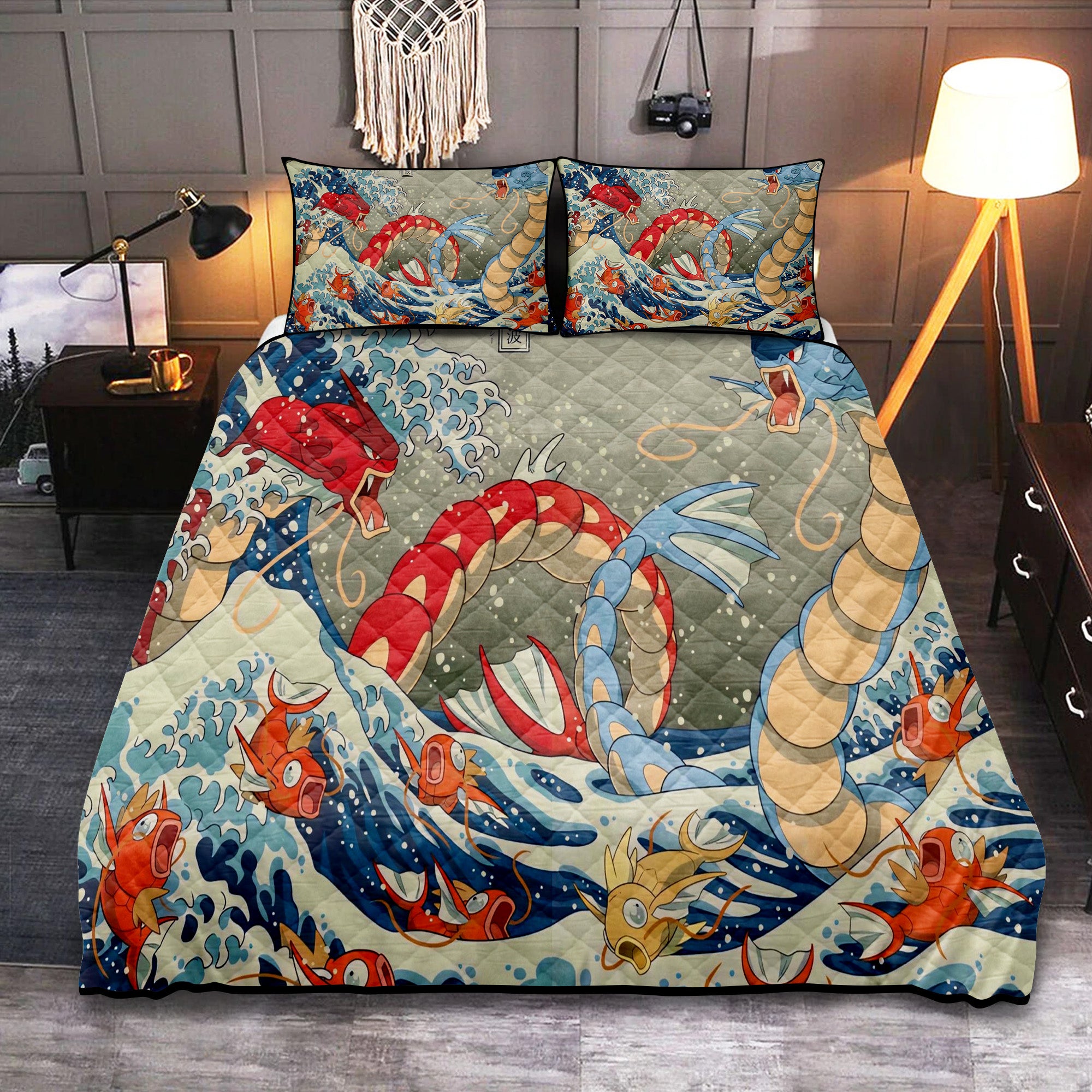 The Great Wave Pokemon Quilt Bed Sets Nearkii