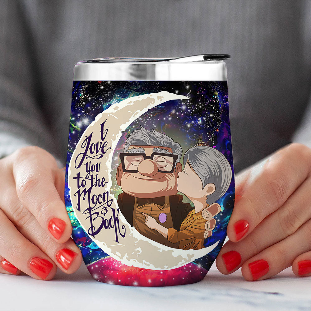 Up Couple Love You To Moon And Back Premium Wine Tumbler Nearkii