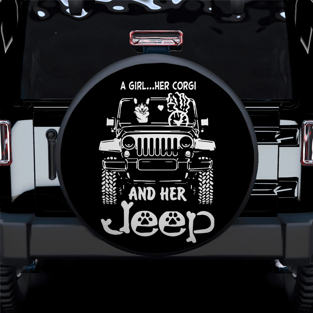 A Girl And Her Corgi Jeep Car Spare Tire Covers Gift For Campers Nearkii