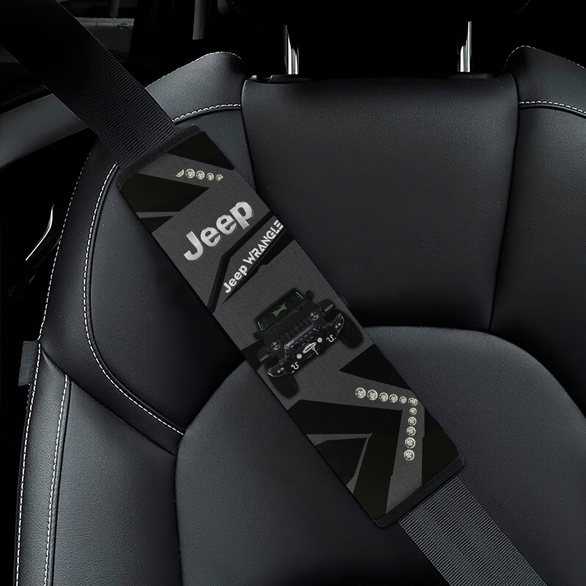 Black Jeep Car Seat Belt Cover Custom Car Accessories Nearkii